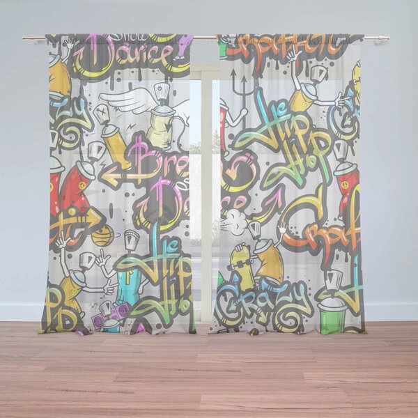 Sablio Záclony Graffiti: 2ks 150x250cm
