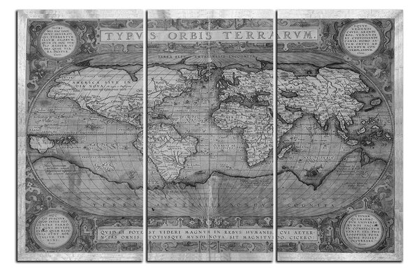Obraz na plátne - Starožitná mapa sveta 1102QB (90x60 cm )