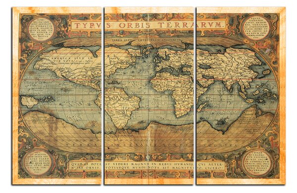 Obraz na plátne - Starožitná mapa sveta 1102B (90x60 cm )
