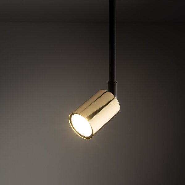 Luster na tyči do lištového systému TOP 1xGU10/10W/230V zlatá/čierna