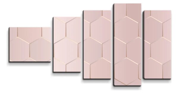 Sablio Obraz - 5-dílný Rose gold - 100x60 cm