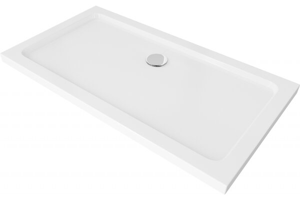Mexen Slim, obdĺžniková sprchová vanička 120x70x5cm + chrómový sifón, biela, 40107012