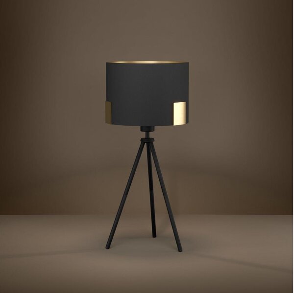 Eglo 39965 - Stolná lampa TORTOLA 1xE27/40W/230V čierna/zlatá