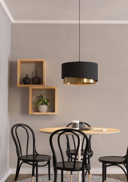Eglo 39925 - Luster na lanku MANDERLINE 1xE27/40W/230V čierna/zlatá