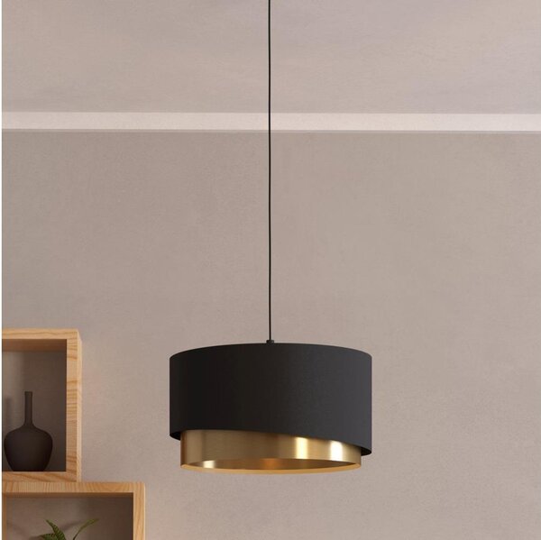 Eglo 39925 - Luster na lanku MANDERLINE 1xE27/40W/230V čierna/zlatá