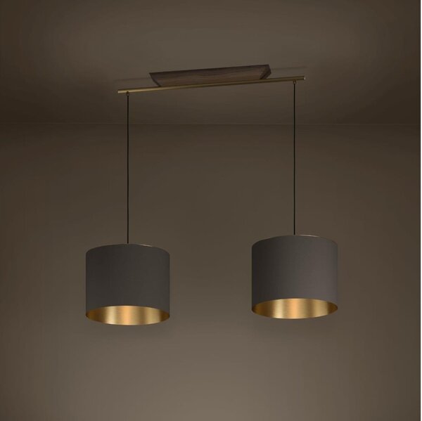 Eglo 390336 - Luster na lanku SANTANDRIA 2xE27/40W/230V hnedá/zlatá