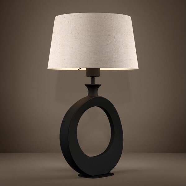 Eglo 390423 - Stolná lampa DIEZMA 1xE27/60W/230V 52,5 cm čierna/krémová
