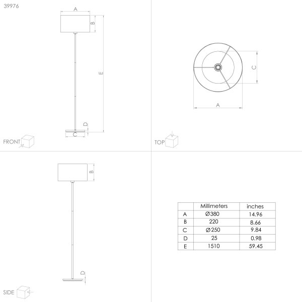 Eglo 39976 - Stojacia lampa CASUARITA 1xE27/40W/230V modrá/zlatá