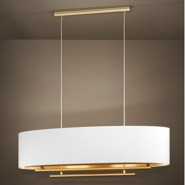 Eglo 390182 - Luster na lanku PINETARA 4xE27/40W/230V biela/zlatá