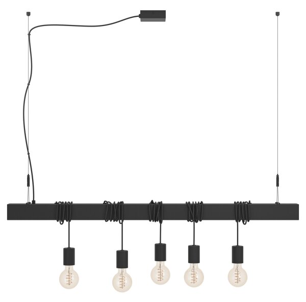 Eglo 39937 - Luster na lanku TOWNSHEND-B 5xE27/40W/230V čierna