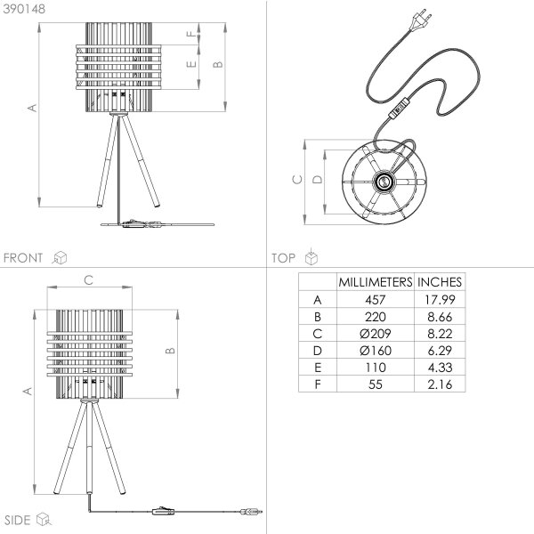 Eglo 390148 - Stojacia lampa OLTAMAR 1xE27/40W/230V krémová