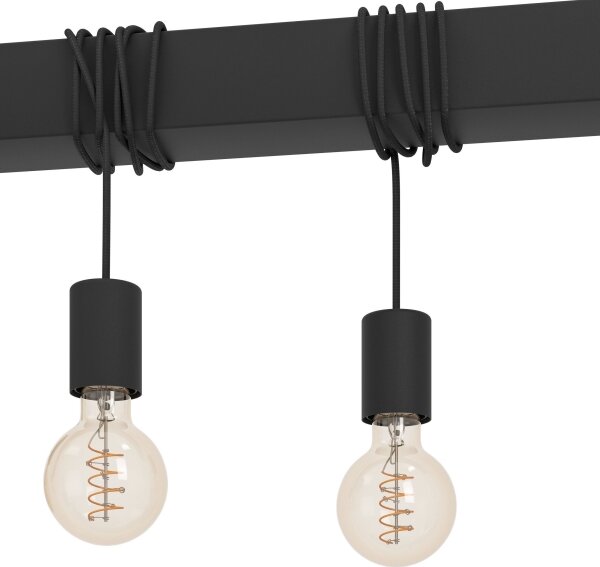 Eglo 39938 - Luster na lanku TOWNSHEND-B 7xE27/40W/230V čierna