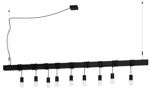 Eglo 39939 - Luster na lanku TOWNSHEND-B 9xE27/40W/230V čierna
