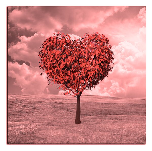Obraz na plátne - Srdce v tvare stromu - štvorec 3106QA (50x50 cm)