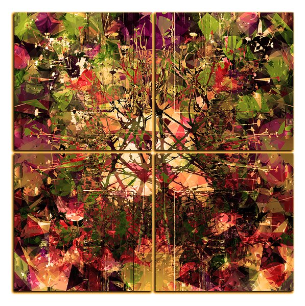 Obraz na plátne - Kvetinové grunge pozadia - štvorec 3108FE (60x60 cm)