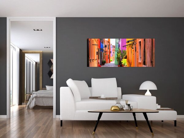 Obraz farebné talianskej uličky (120x50 cm)