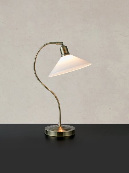 Markslöjd 108863 - Stolná lampa VELA 1xE27/40W/230V mosadz/biela
