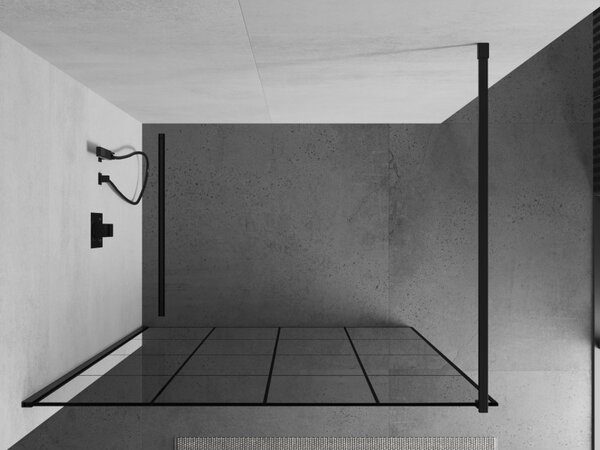 Mexen Kioto sprchová zástena 140x200 cm 8 mm, čierna, čierne prevedenie 1, 800-140-101-70-77