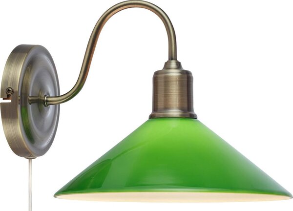 Markslöjd 108866 - Nástenná lampa VELA 1xE27/40W/230V mosadz/zelená