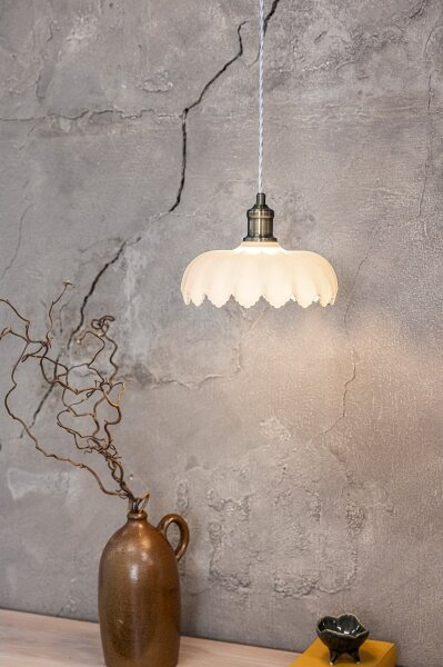 Markslöjd 108857 - Luster na lanku KURAGE 1xE27/40W/230V mosadz/biela