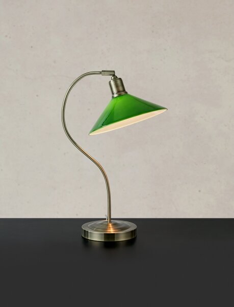 Markslöjd 108864 - Stolná lampa VELA 1xE27/40W/230V mosadz/zelená