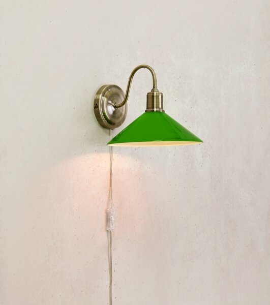Markslöjd 108866 - Nástenná lampa VELA 1xE27/40W/230V mosadz/zelená