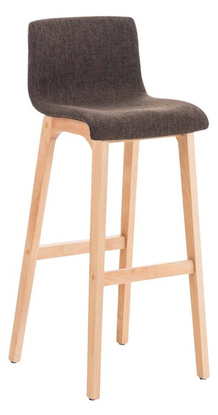 Barová stolička Hoover ~ látka, drevené nohy natur Farba Hnedá