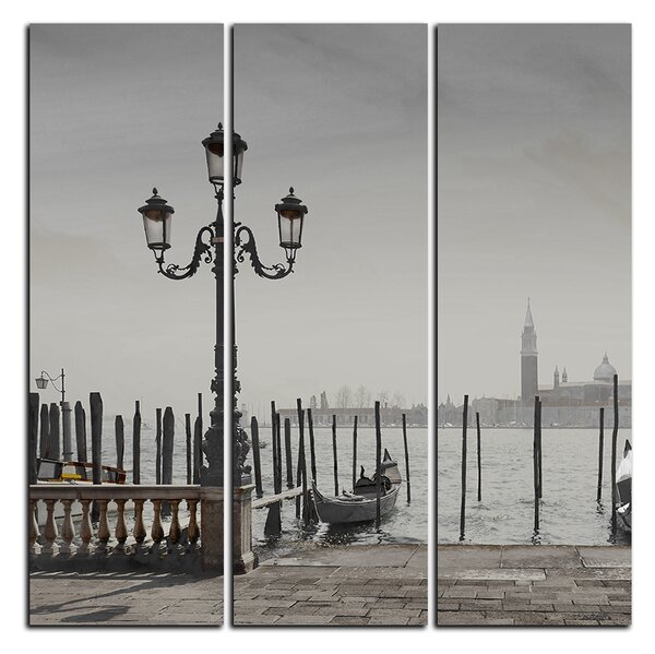 Obraz na plátne - Veľký kanál a gondoly v Benátkach - štvorec 3114QB (75x75 cm)