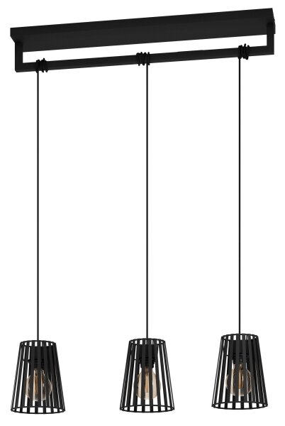 Eglo 390003 - Luster na lanku BOGOTA 3xE27/40W/230V čierna