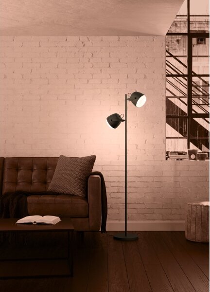 Eglo 390048 - Stojacia lampa UPANEMA 2xE27/28W/230V čierna