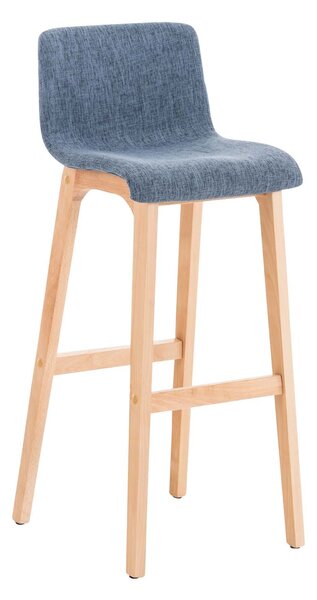 Barová stolička Hoover ~ látka, drevené nohy natur Farba Modrá