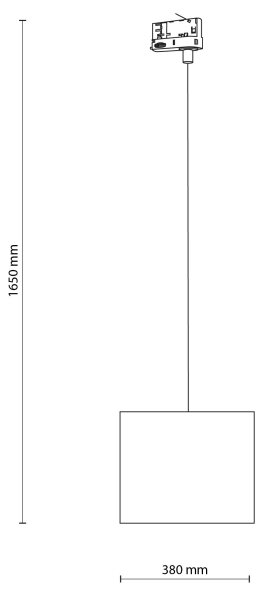 Luster na lanku 3-fáz. lišto. systému TRACER 1xE27/15W/230V pr. 30 cm čierna/šedá
