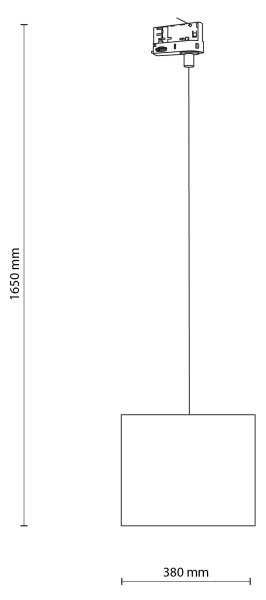 Luster na lanku 3-fáz. lišto. systému TRACER 1xE27/15W/230V pr. 30 cm čierna/biela
