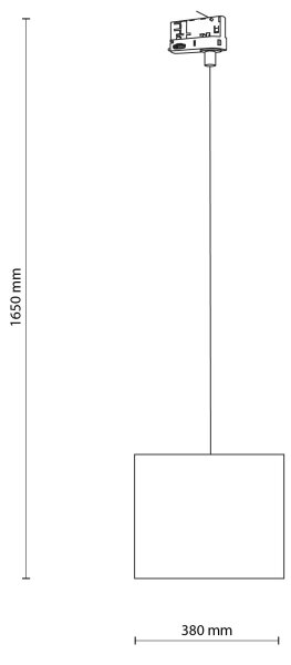 Luster na lanku 3-fáz. lišto. systému TRACER 1xE27/15W/230V pr. 30 cm čierna