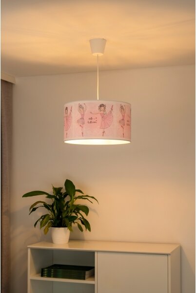 Duolla - Detský luster na lanku PRINT M 1xE27/40W/230V pr. 35 cm baletky