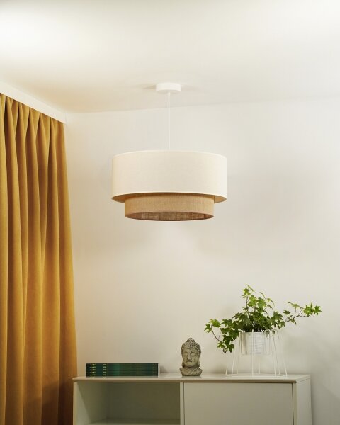 Duolla - Luster na lanku BOHO 1xE27/40W/230V pr. 45 cm krémová/hnedá