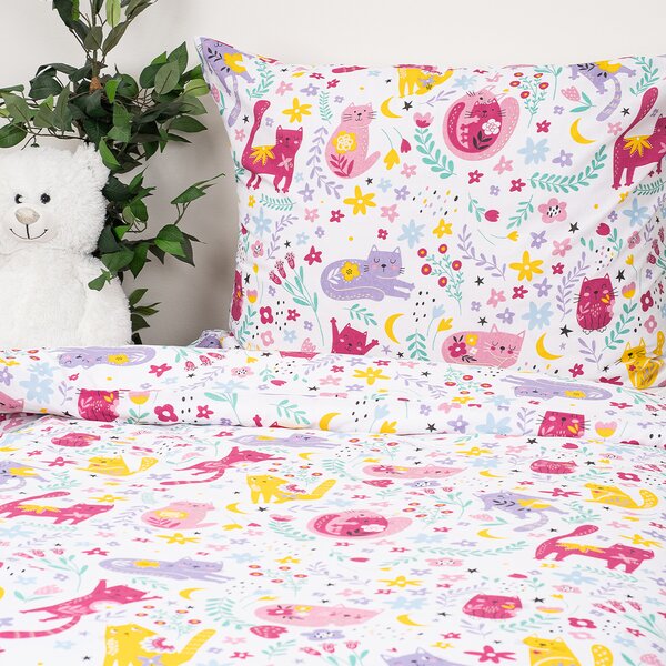 4Home Dětské bavlnené obliečky Playful Paws, 140 x 200 cm, 70 x 90 cm