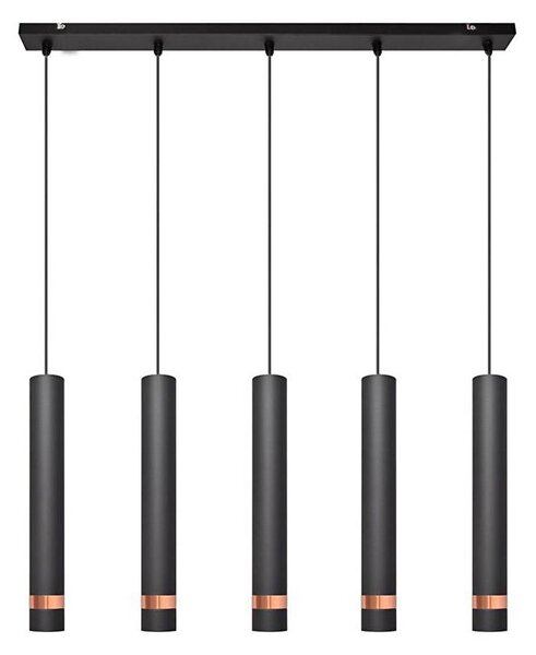 LED Luster na lanku TUBA 5xGU10/6,5W/230V čierna/medená
