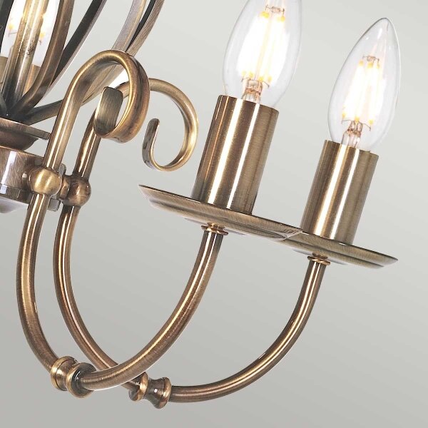 Elstead ART5-AGD-BRASS - Luster na reťazi ARTISAN 5xE14/60W/230V