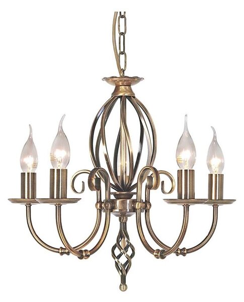 Elstead ART5-AGD-BRASS - Luster na reťazi ARTISAN 5xE14/60W/230V