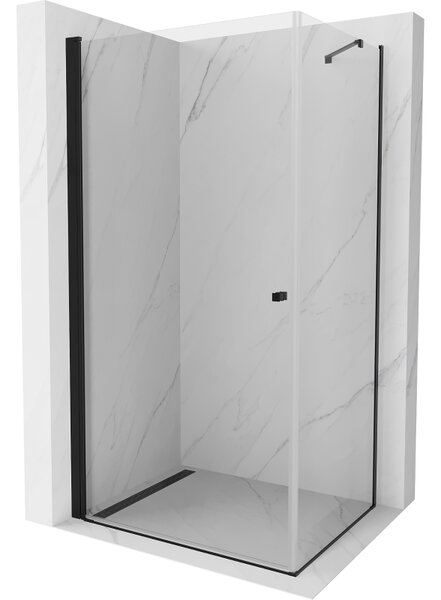 Mexen Pretoria sprchový kút sklápací 70 x 80 cm, priehľadný, čierny - 852-070-080-70-00