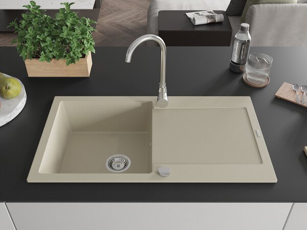 Mexen Leo - drez granitový 90x50cm, 1-komorový, béžová, 6501901010-69