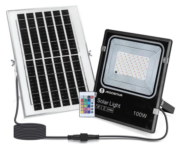 Aigostar - LED RGB Stmievateľný solárny reflektor LED/100W/3,2V IP66 + DO