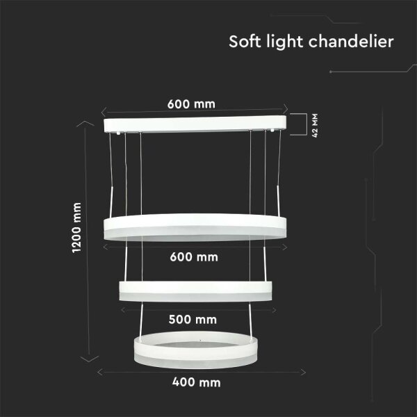 LED Stmievateľný luster na lanku LED/86W/230V 3000K biela