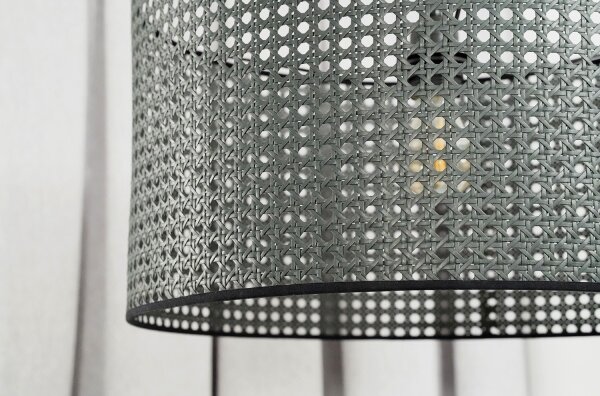 Duolla - Luster na lanku ROLLER RATTAN 1xE27/15W/230V pr. 45 cm čierna