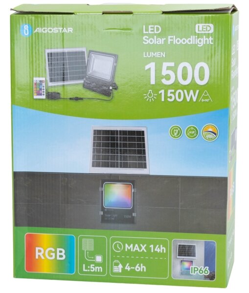 Aigostar - LED RGB Stmievateľný solárny reflektor LED/150W/3,2V IP66 + DO