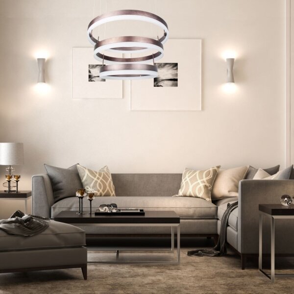 LED Stmievateľný luster na lanku LED/86W/230V 3000K hnedá