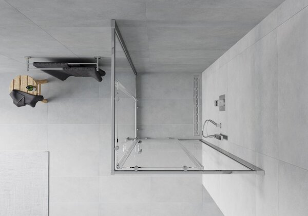 Mexen Rio štvorcový sprchovací kút 90 x 90 cm, transparentný, chróm - 860-090-090-01-00