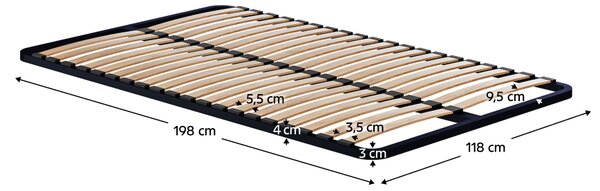 KONDELA Rošt v pevnom ráme, 120x200, KOVOVÝ ROŠT 2 NEW