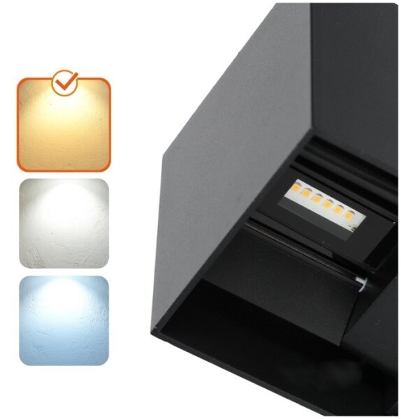 LED Vonkajšie nástenné svietidlo QUERK 2xLED/3W/230V 3000K IP54 čierna